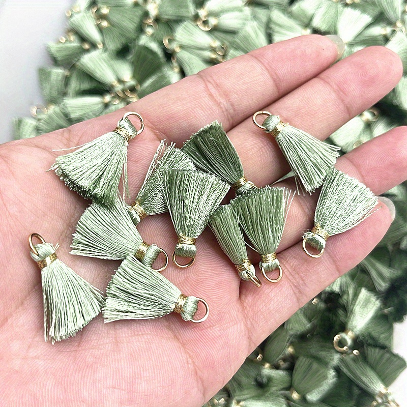 10pcs Metal Mini Split Ring Tassel Decorative Pendants
